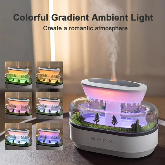 Aromatherapie Regen-Luftbefeuchter mit LED & Naturdesigne